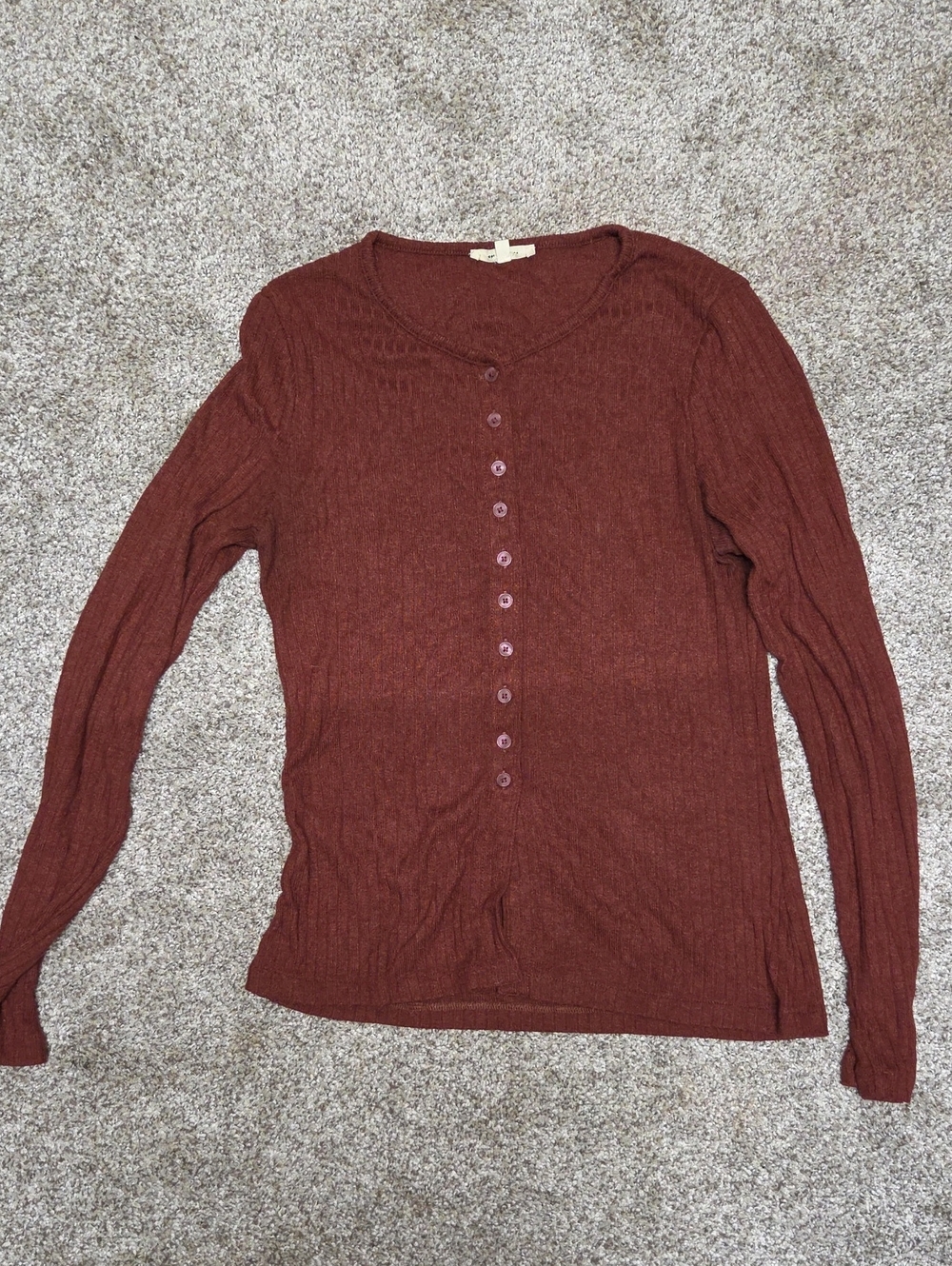Madewell Women's Size Large Long Sleeve Button Front Top - Rust